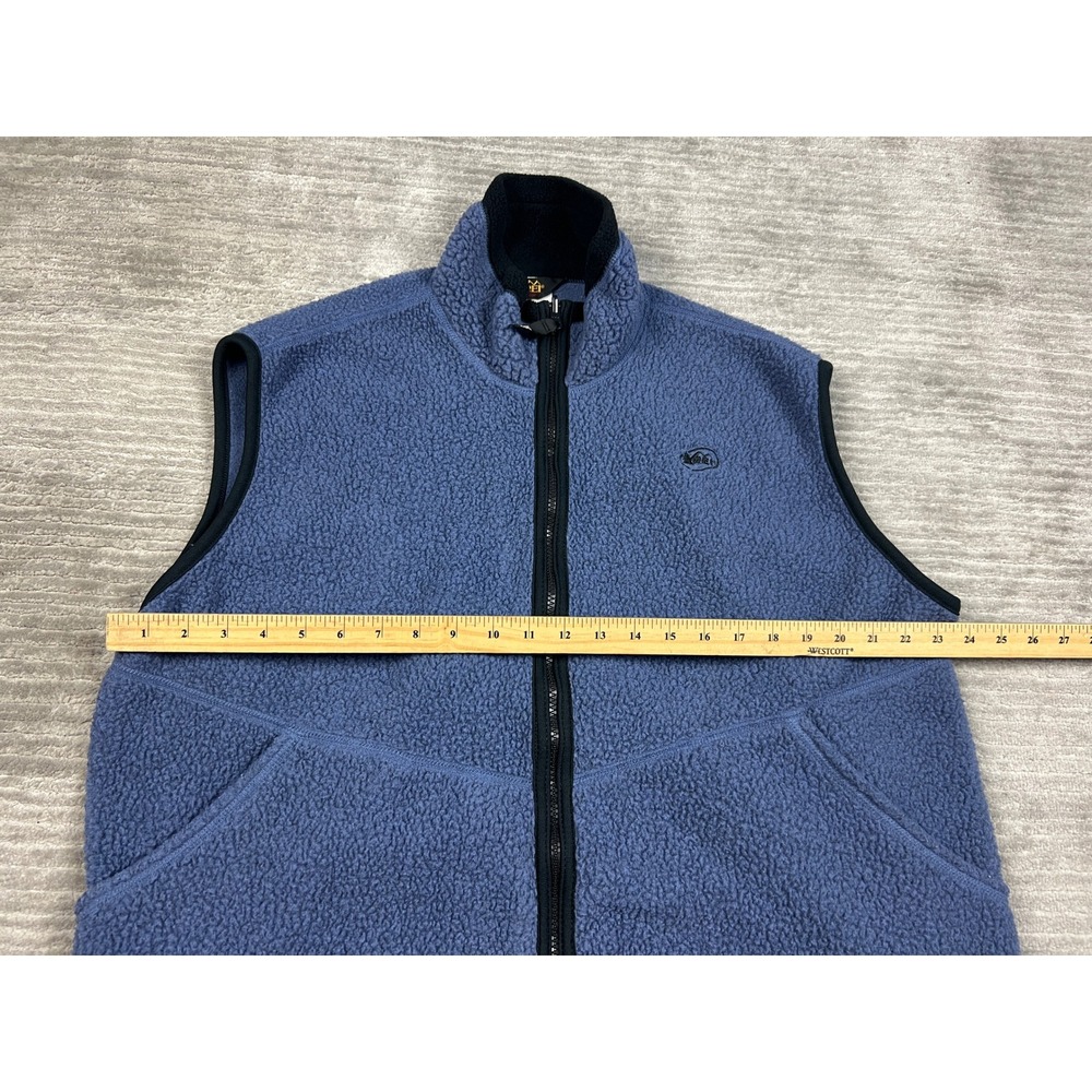 REI Fleece Vest Mens XL Blue Polartec Deep Pile Sherpa Full Zip Gorpcore Outdoor - Picture 2 of 9